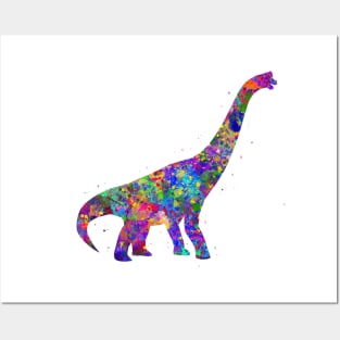 Brachiosaurus dinosaur watercolor Posters and Art